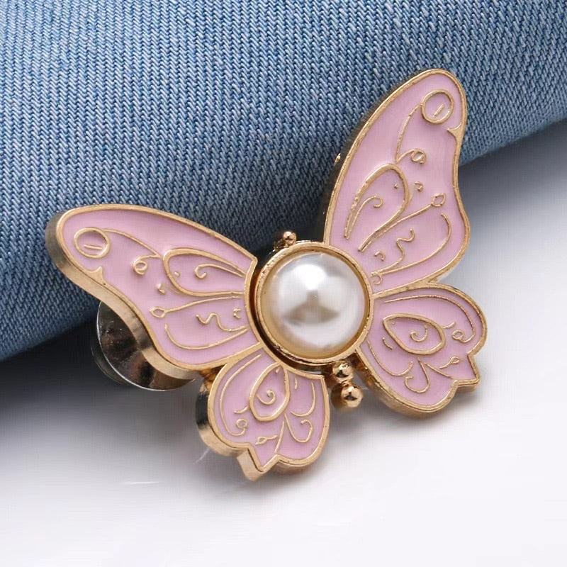 Boucle de réglage papillon amovible – Sans outil, coupe ajustable pour jeans, jupes et robes, crée une silhouette en sablier