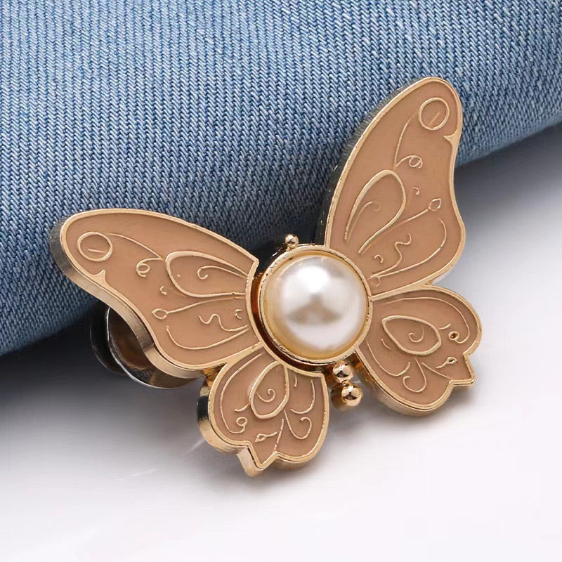 Boucle de réglage papillon amovible – Sans outil, coupe ajustable pour jeans, jupes et robes, crée une silhouette en sablier