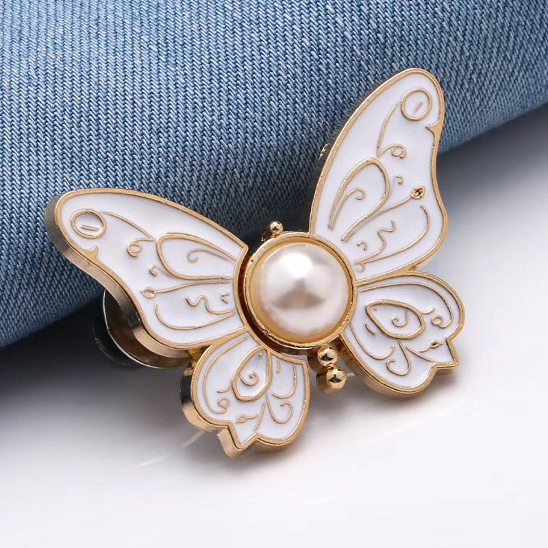 Boucle de réglage papillon amovible – Sans outil, coupe ajustable pour jeans, jupes et robes, crée une silhouette en sablier