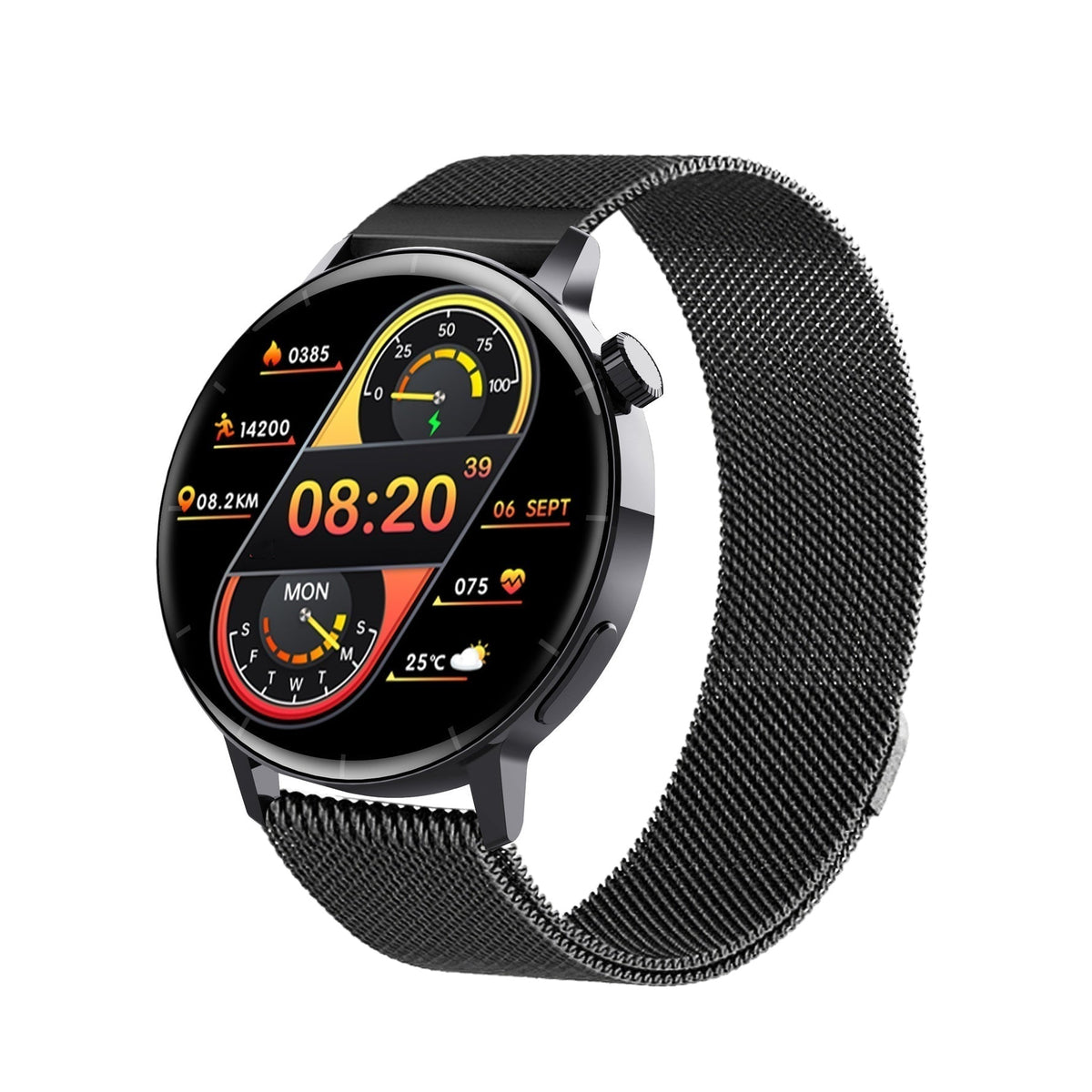 Montre intelligente Bluetooth multifonction avec surveillance complète de la santé 24h/24 et 7j/7