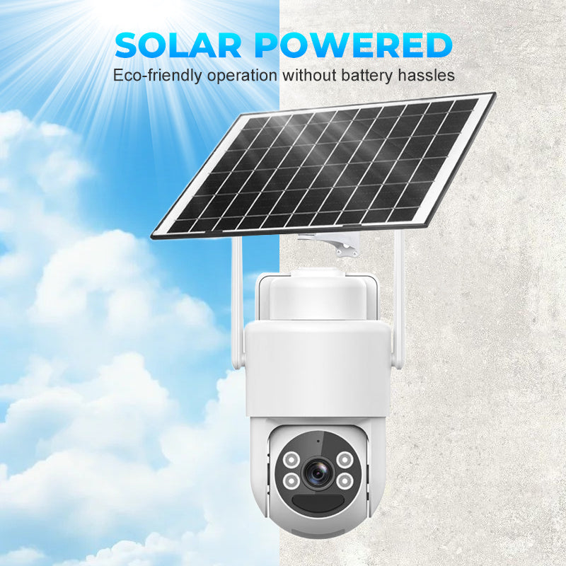 Kit de caméra de surveillance sans fil à énergie solaire avec alarme