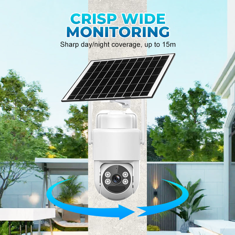 Kit de caméra de surveillance sans fil à énergie solaire avec alarme