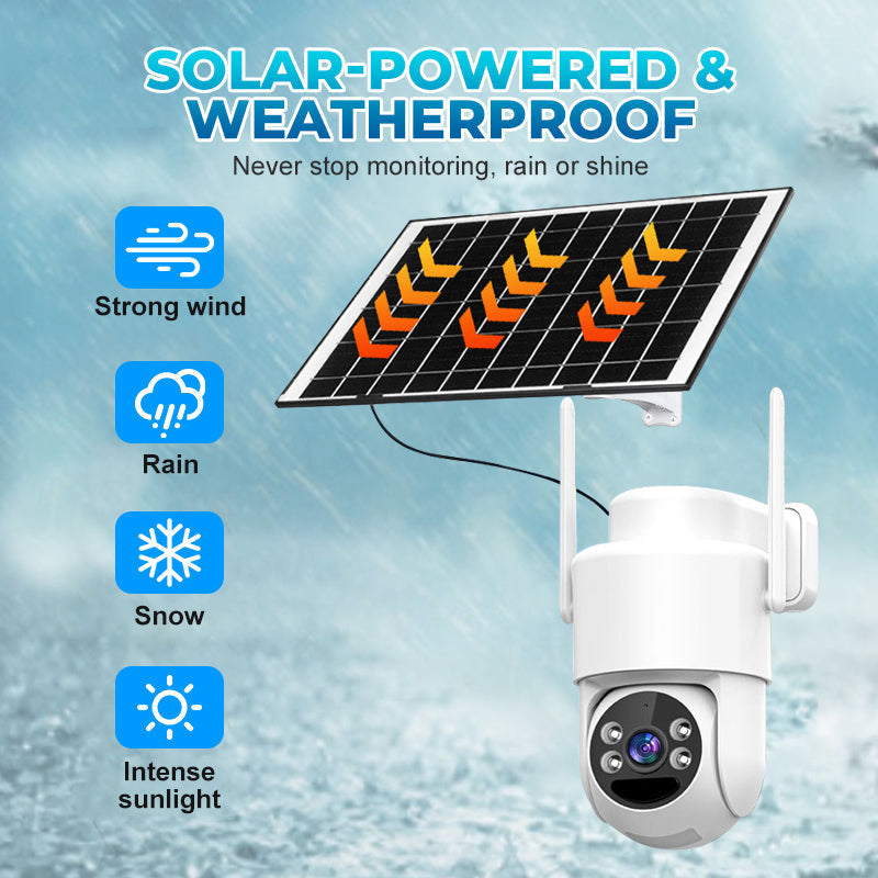 Kit de caméra de surveillance sans fil à énergie solaire avec alarme
