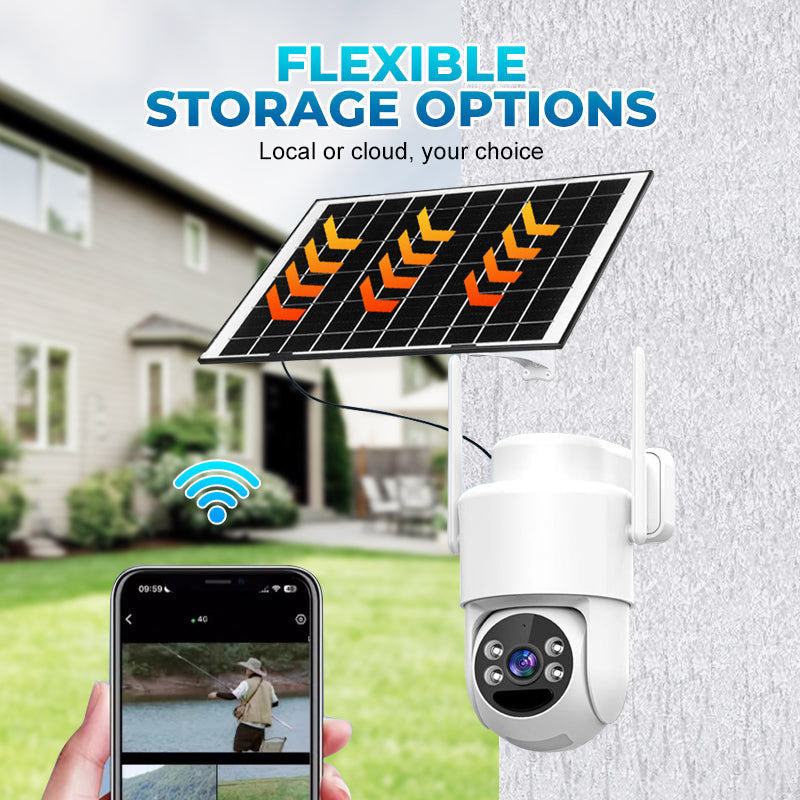 Kit de caméra de surveillance sans fil à énergie solaire avec alarme