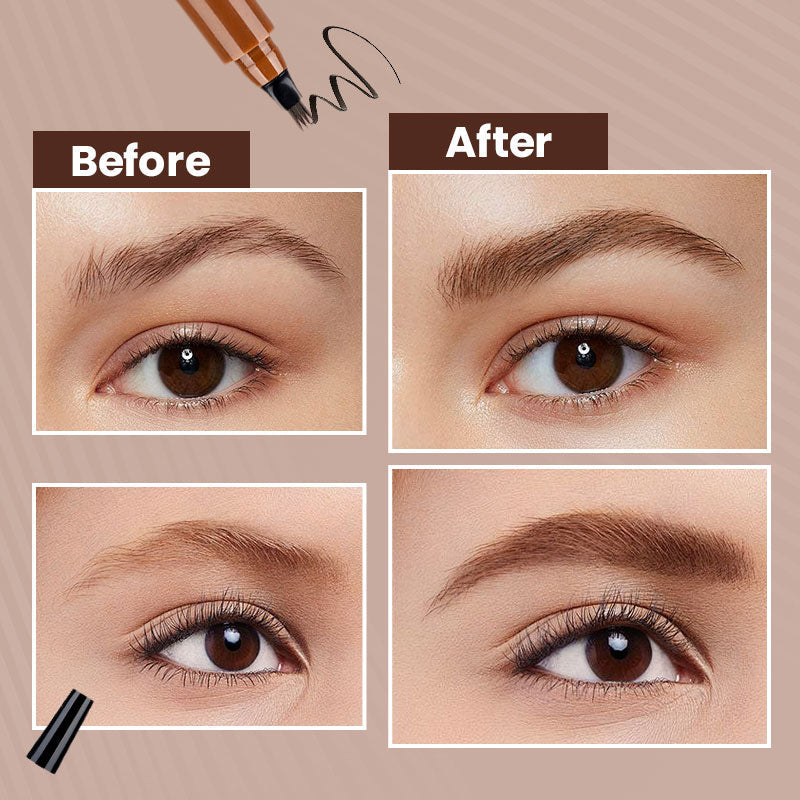 Crayon à sourcils naturel 4 pointes, créez rapidement un maquillage des sourcils élégant