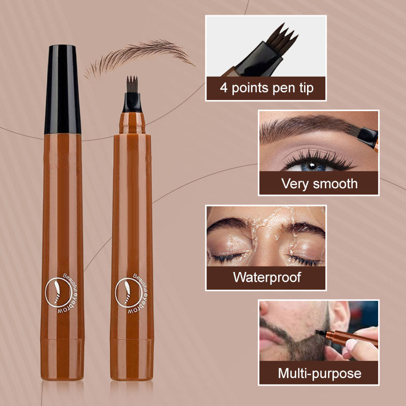 Crayon à sourcils naturel 4 pointes, créez rapidement un maquillage des sourcils élégant