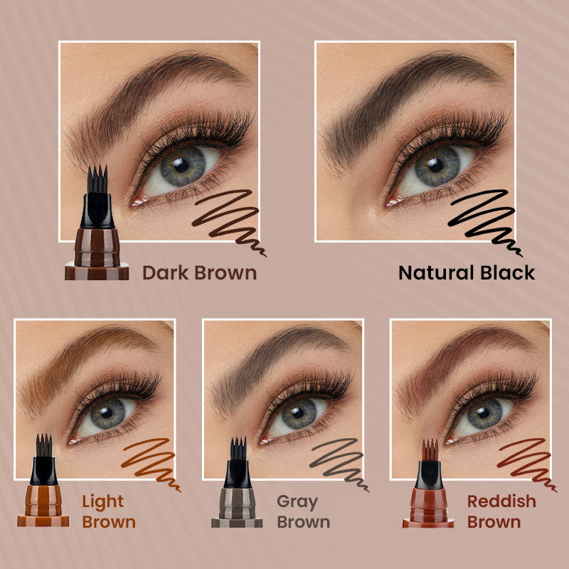 Crayon à sourcils naturel 4 pointes, créez rapidement un maquillage des sourcils élégant
