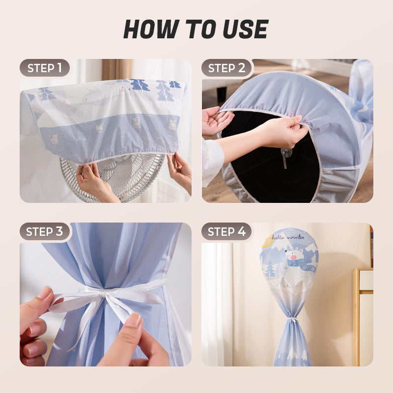 Housse anti-poussière pour ventilateur de sol à couverture complète à 360°