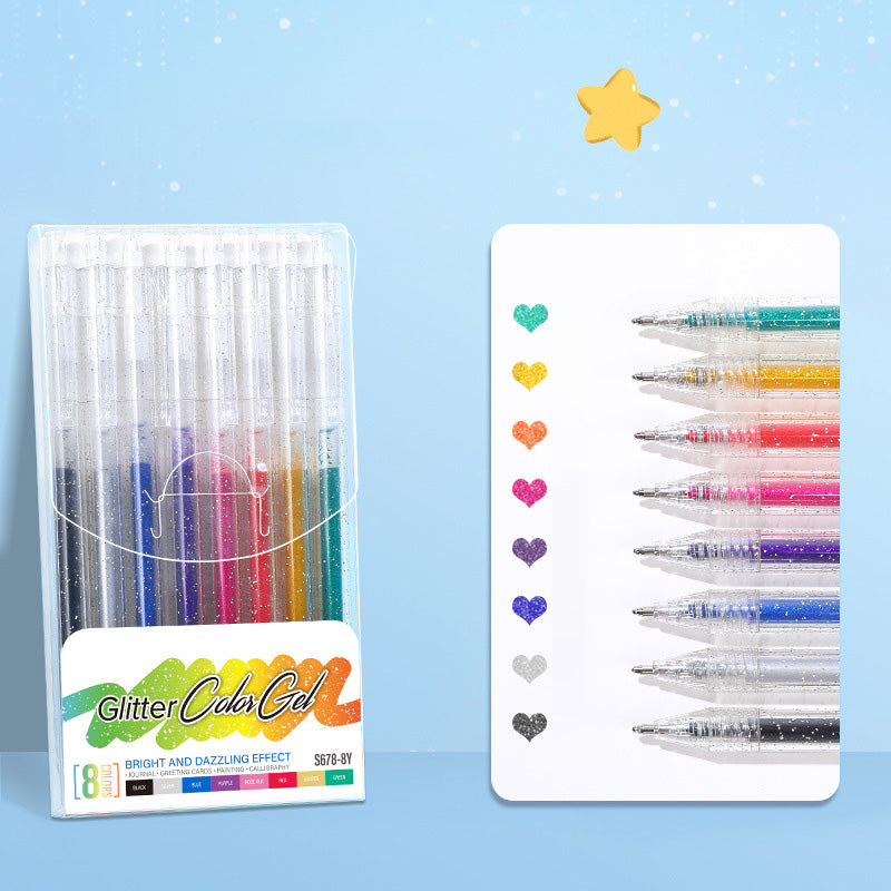 Ensemble de stylos gel à paillettes