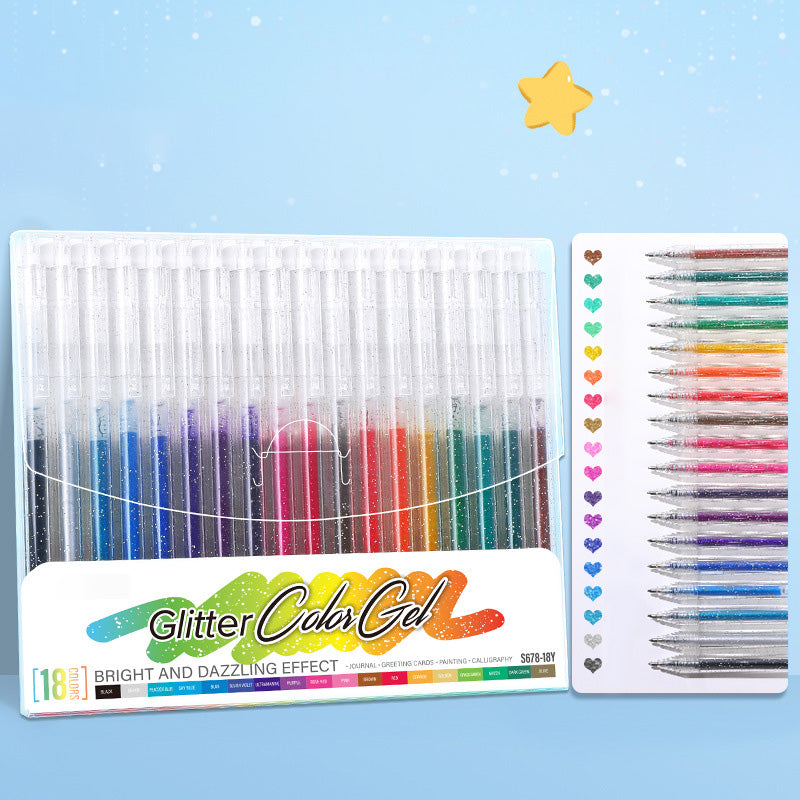Ensemble de stylos gel à paillettes