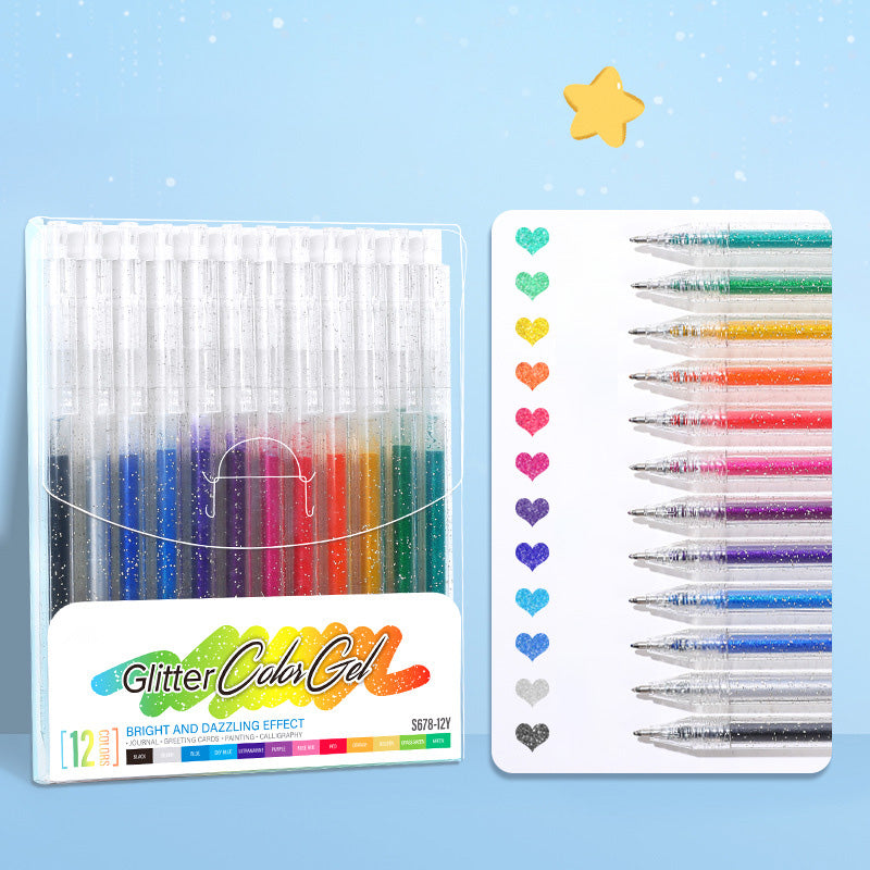 Ensemble de stylos gel à paillettes
