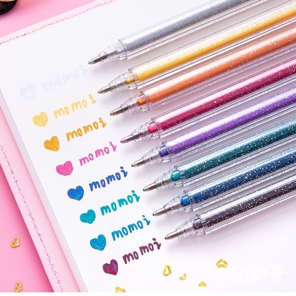 Ensemble de stylos gel à paillettes