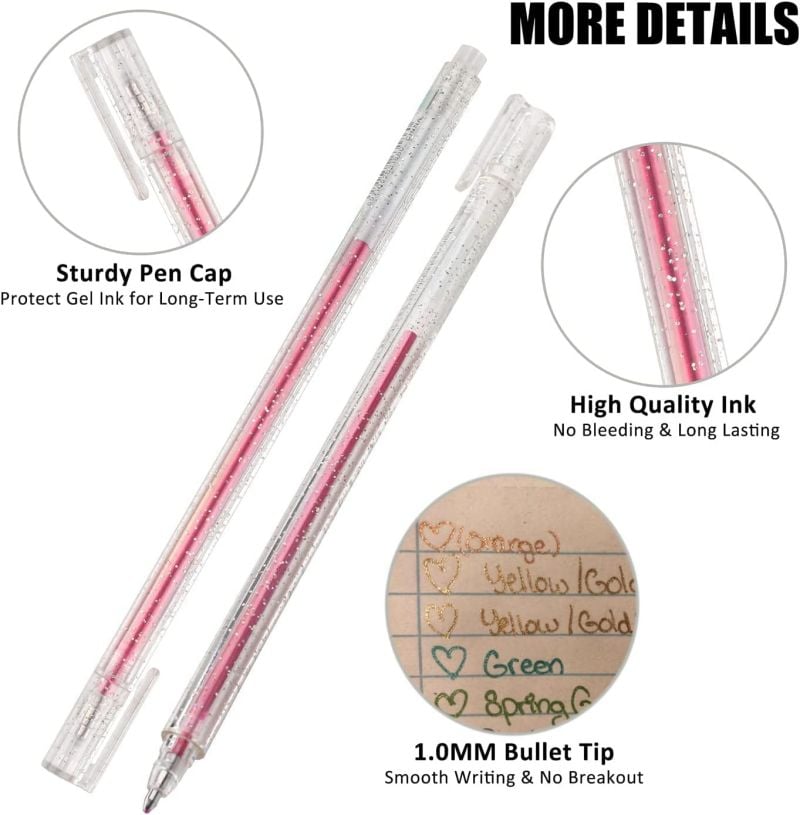 Ensemble de stylos gel à paillettes