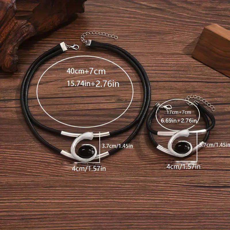 MAINTENANT ! Parure Collier & Bracelet Bohème Vintage - Détails Faits Main avec Ajustement Réglable, Accents Bohémiens Parfaits
