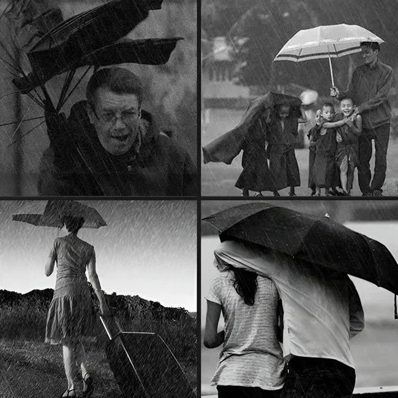 Parapluie Rétractable Résistant aux Intempéries avec Housse Imperméable