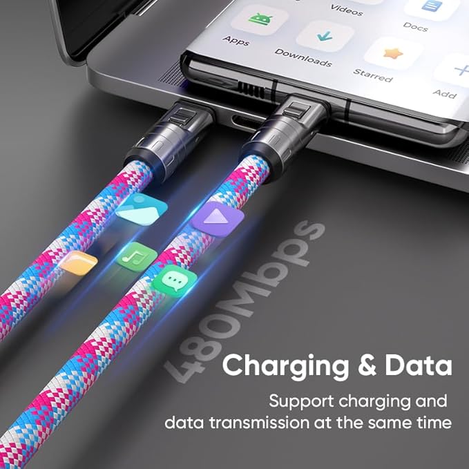 Câble de données de charge rapide avec lanière de téléphone 2-EN-1