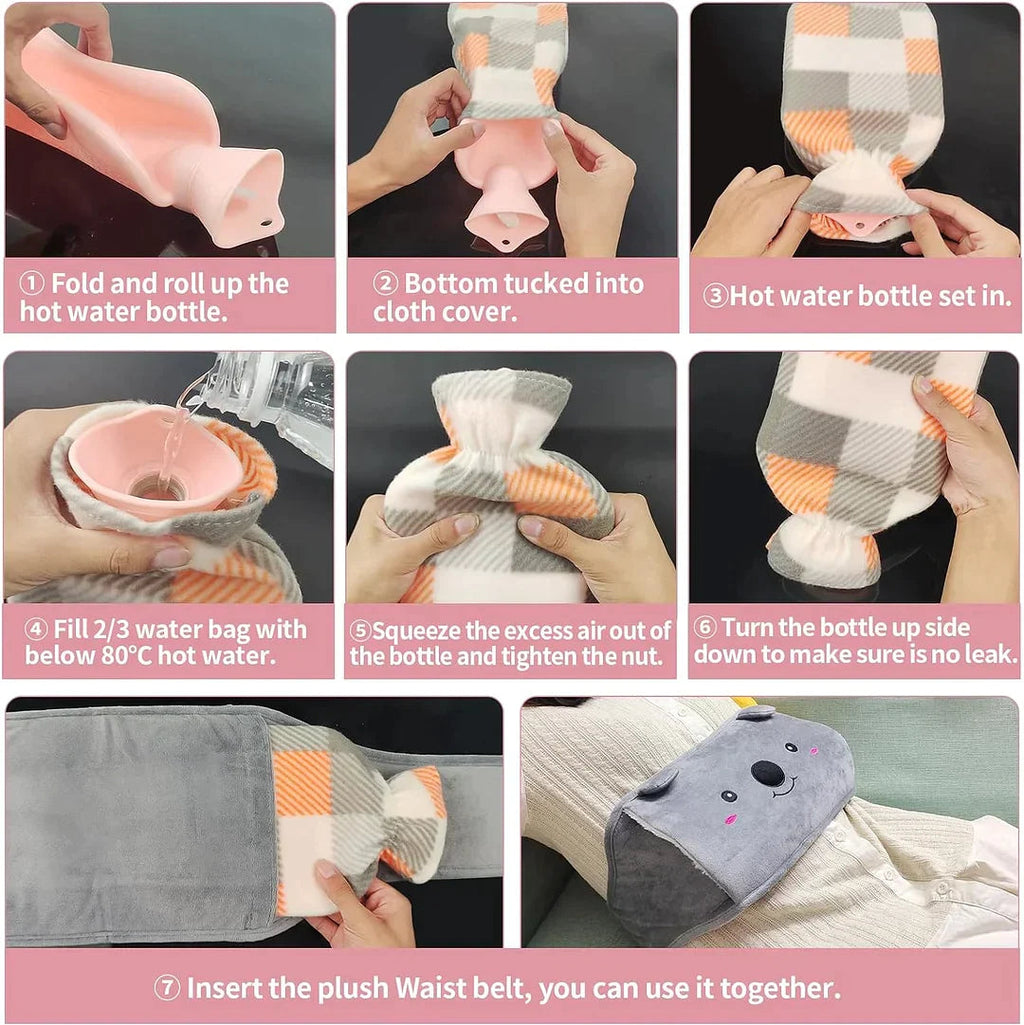 Ceinture bouillotte peluche rechargeable