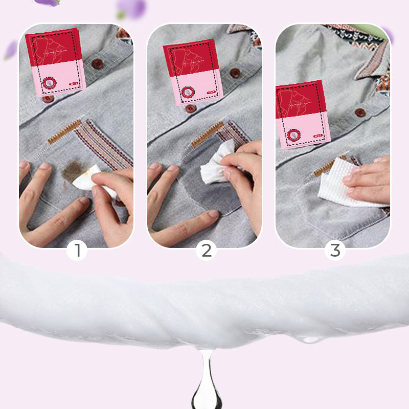 Lingettes humides détachantes d'urgence portables