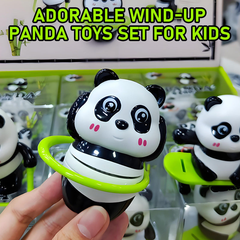 Adorable ensemble de jouets panda à remonter pour enfants