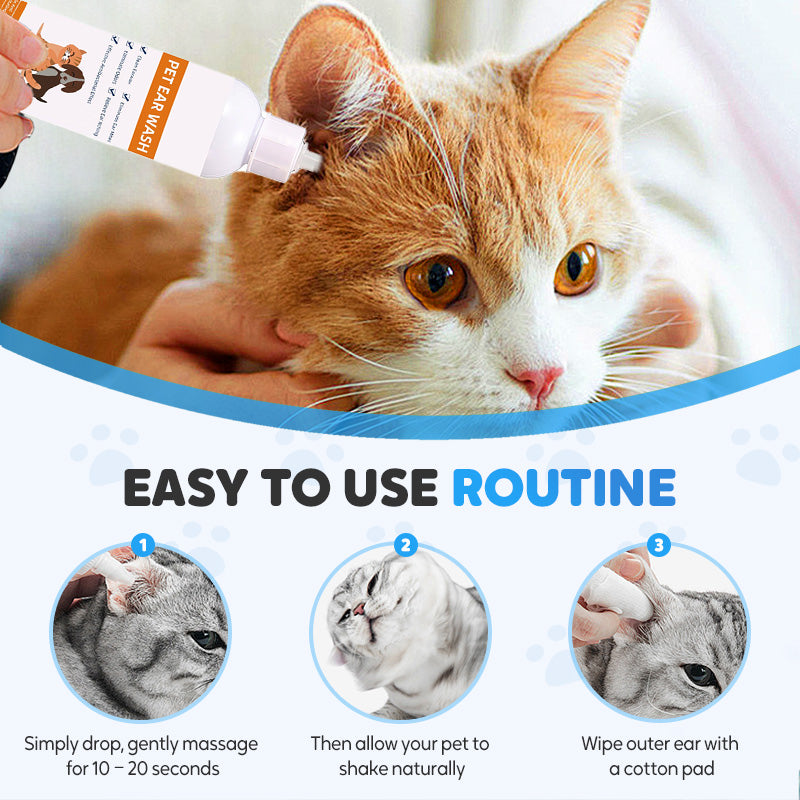 Nettoyant auriculaire pour animaux – Formule douce à l'aloès apaisant pour chiens et chats, prévient les infections et les odeurs