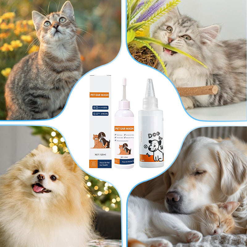 Nettoyant auriculaire pour animaux – Formule douce à l'aloès apaisant pour chiens et chats, prévient les infections et les odeurs