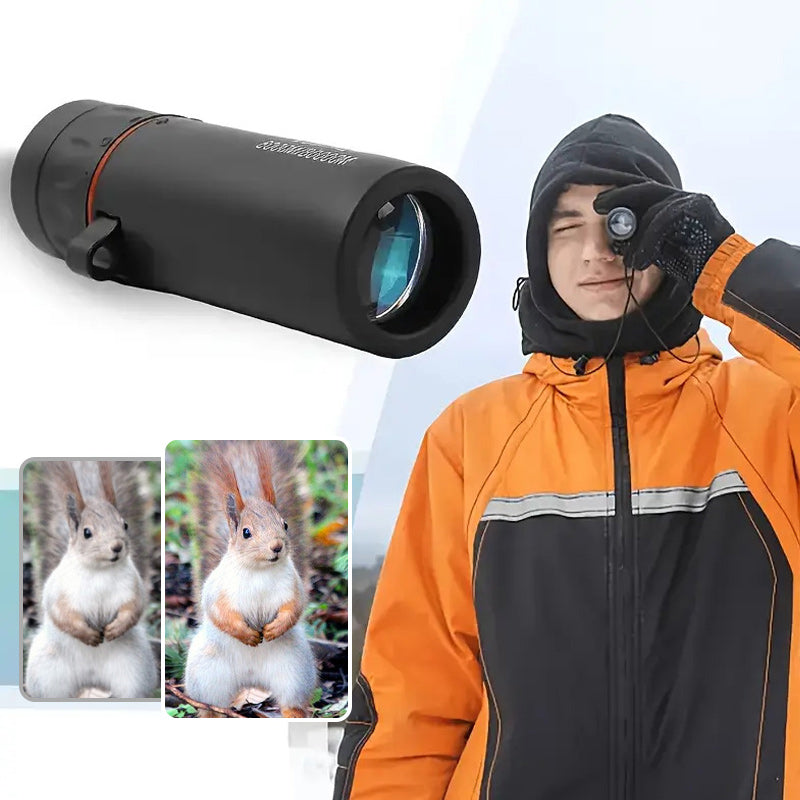 MAINTENANT ! Télescope monoculaire portable d'extérieur - 12x50 haute définition avec adaptateur pour smartphone pour les aventures