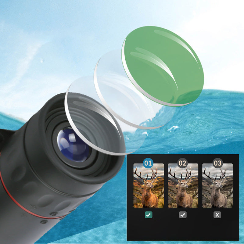 MAINTENANT ! Télescope monoculaire portable d'extérieur - 12x50 haute définition avec adaptateur pour smartphone pour les aventures