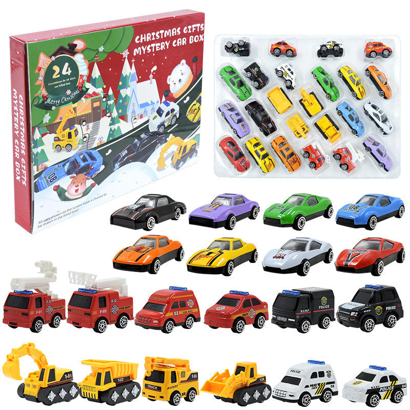 Calendrier de l'Avent de Noël pour garçons : Véhicules de chantier en alliage – Jouets