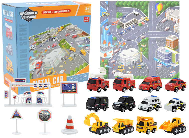 Calendrier de l'Avent de Noël pour garçons : Véhicules de chantier en alliage – Jouets