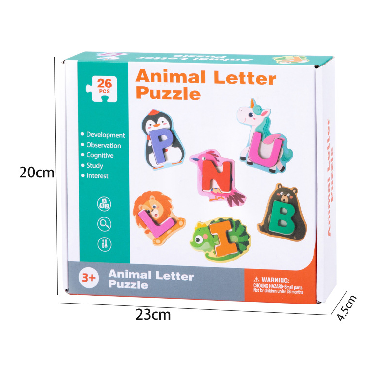 Lettres et animaux en bois ¨C 26 pièces, éducatif et amusant