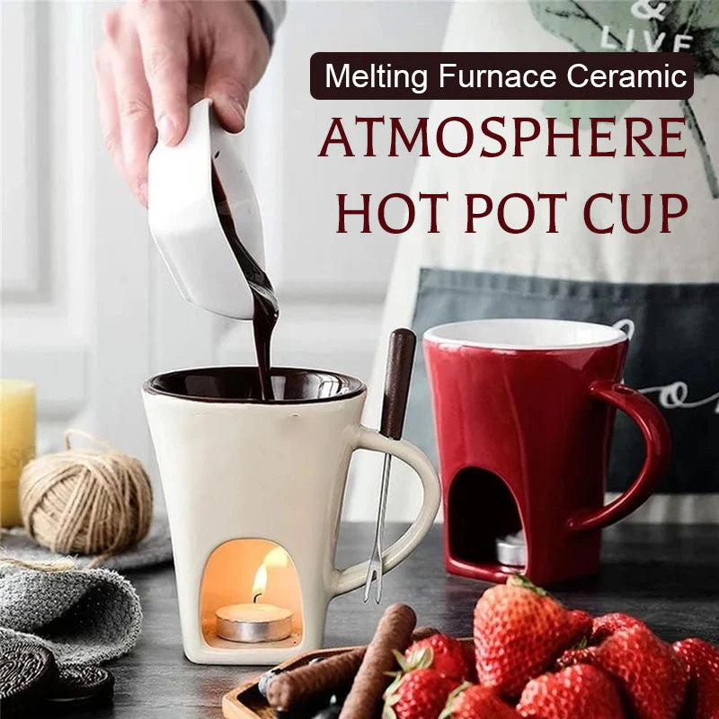Mug à fondue au chocolat en céramique