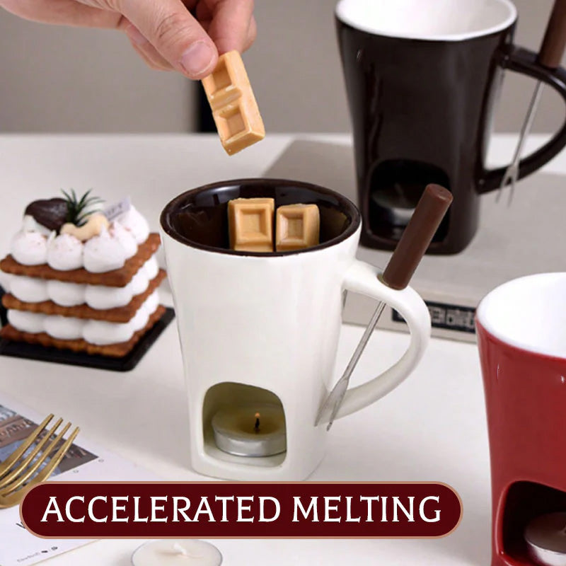 Mug à fondue au chocolat en céramique