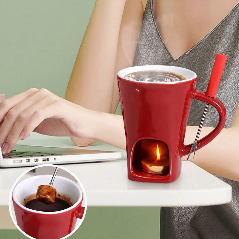 Mug à fondue au chocolat en céramique