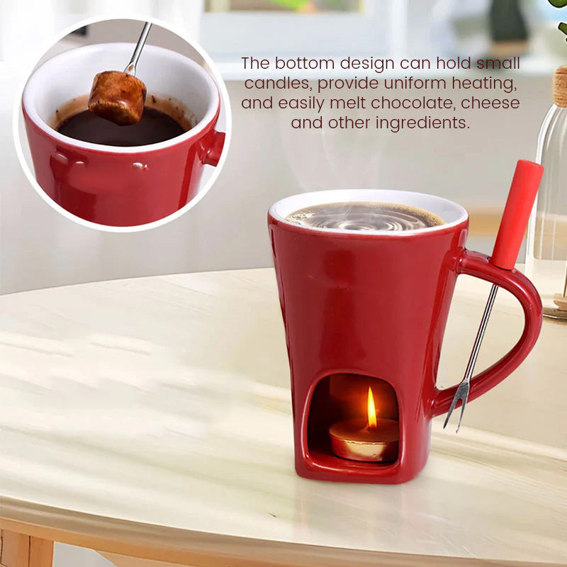 Mug à fondue au chocolat en céramique