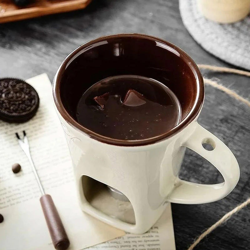 Mug à fondue au chocolat en céramique