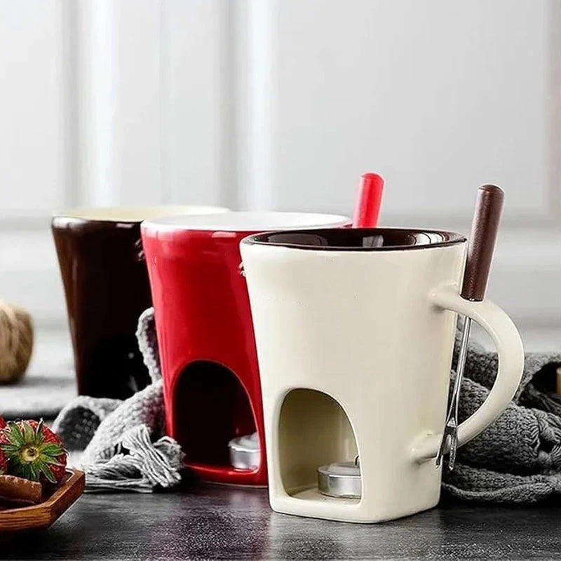 Mug à fondue au chocolat en céramique
