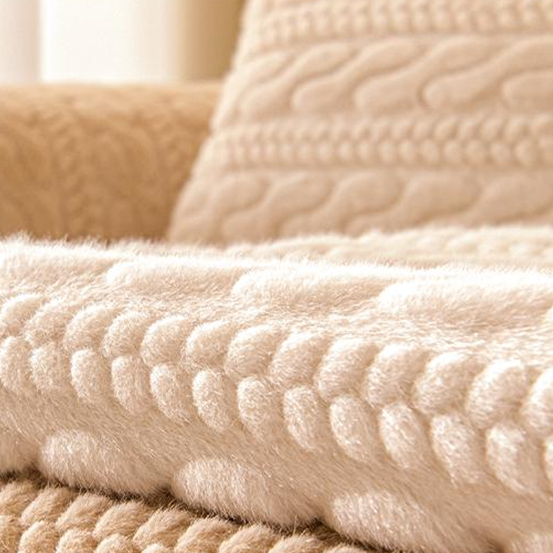 Housse de canapé antidérapante texturée en peluche