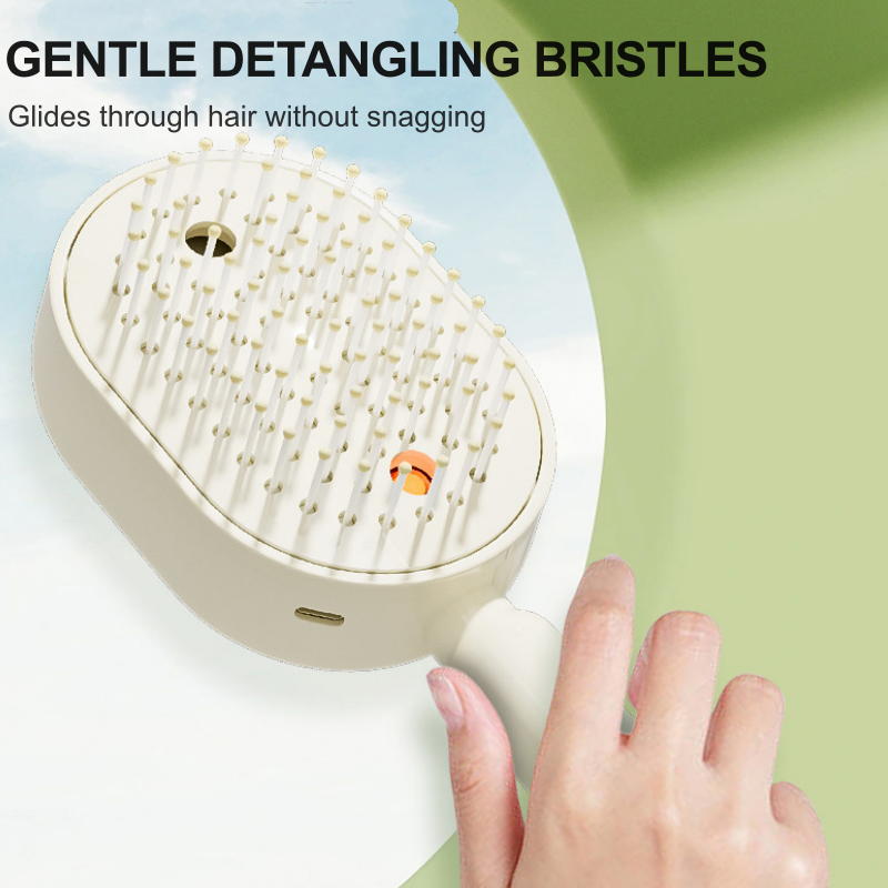 Brosse à cheveux électrique avec pulvérisateur et massage