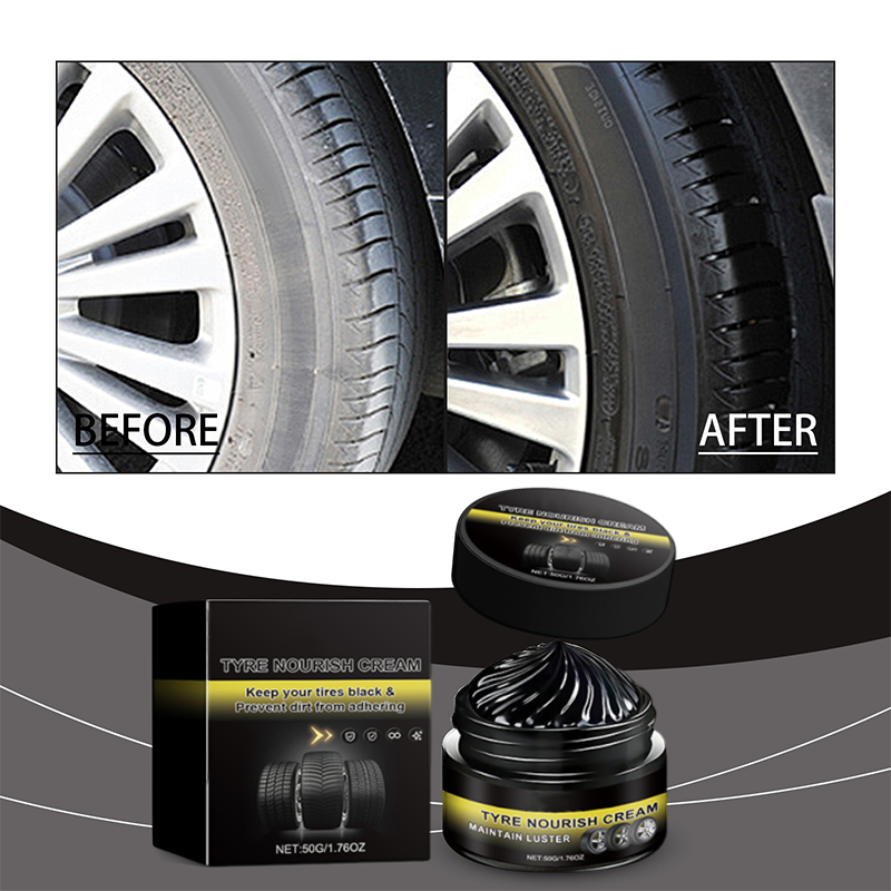 Cire pour Pneus – Restaure le Noir Brillant, Bloque les UV, Repousse la Saleté & Application Facile et Rapide