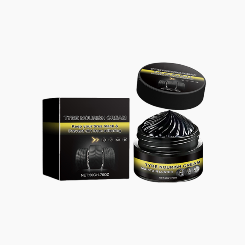 Cire pour Pneus – Restaure le Noir Brillant, Bloque les UV, Repousse la Saleté & Application Facile et Rapide