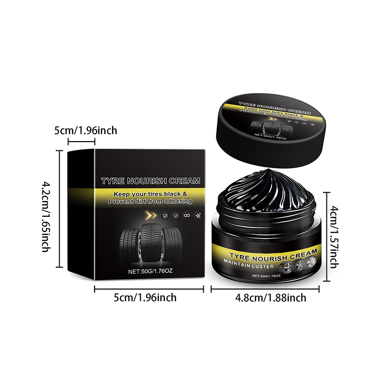 Cire pour Pneus – Restaure le Noir Brillant, Bloque les UV, Repousse la Saleté & Application Facile et Rapide