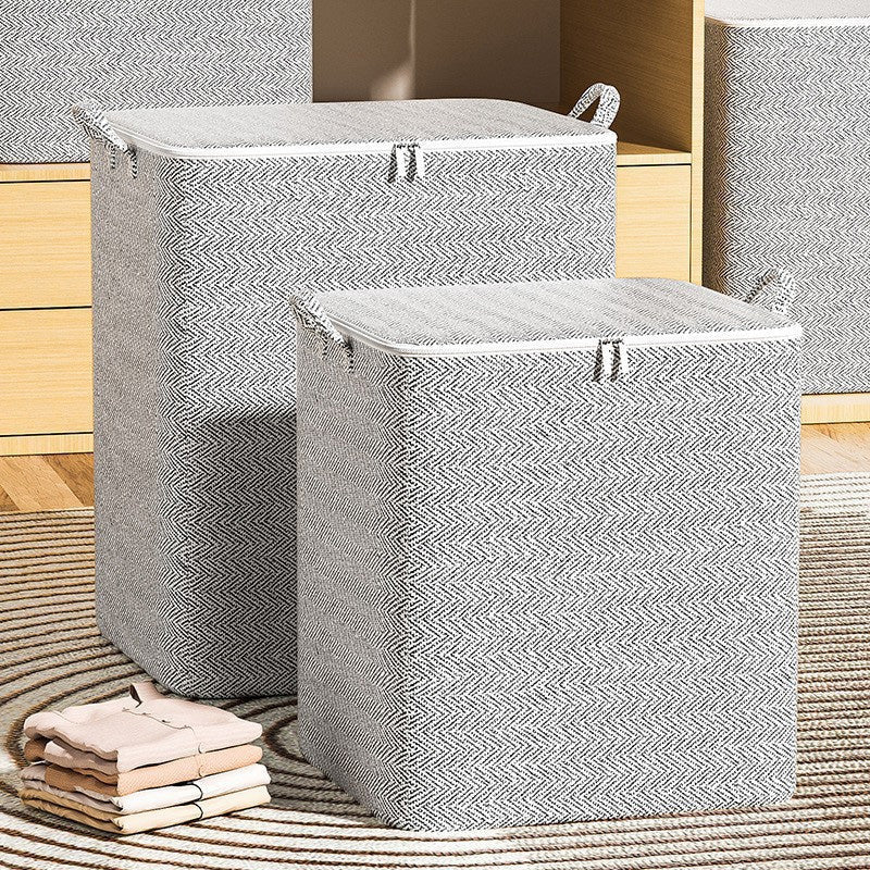 Boîte de rangement extra-large avec couvercle - Polyvalente pour vêtements, couvertures et literie