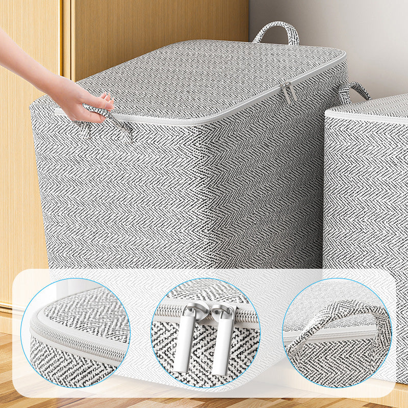 Boîte de rangement extra-large avec couvercle - Polyvalente pour vêtements, couvertures et literie