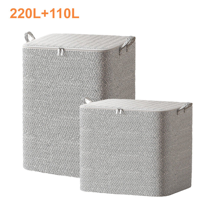 Boîte de rangement extra-large avec couvercle - Polyvalente pour vêtements, couvertures et literie