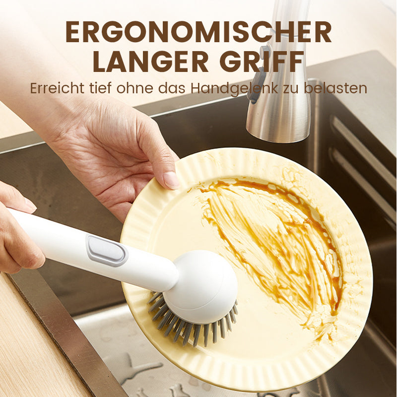 Brosse de nettoyage rotative à long manche pour vaisselle et casseroles