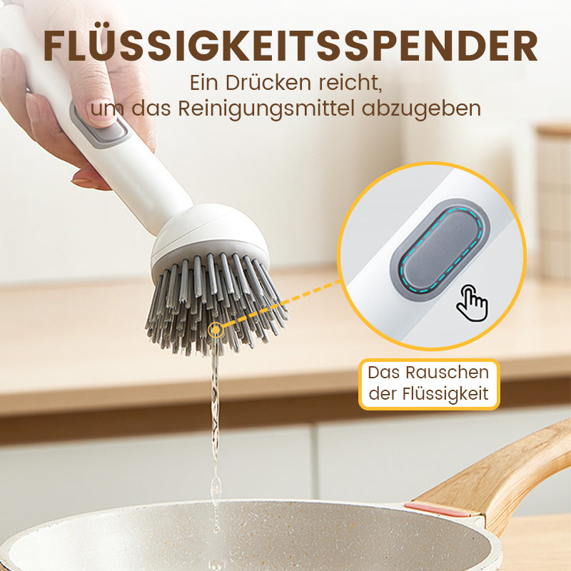 Brosse de nettoyage rotative à long manche pour vaisselle et casseroles