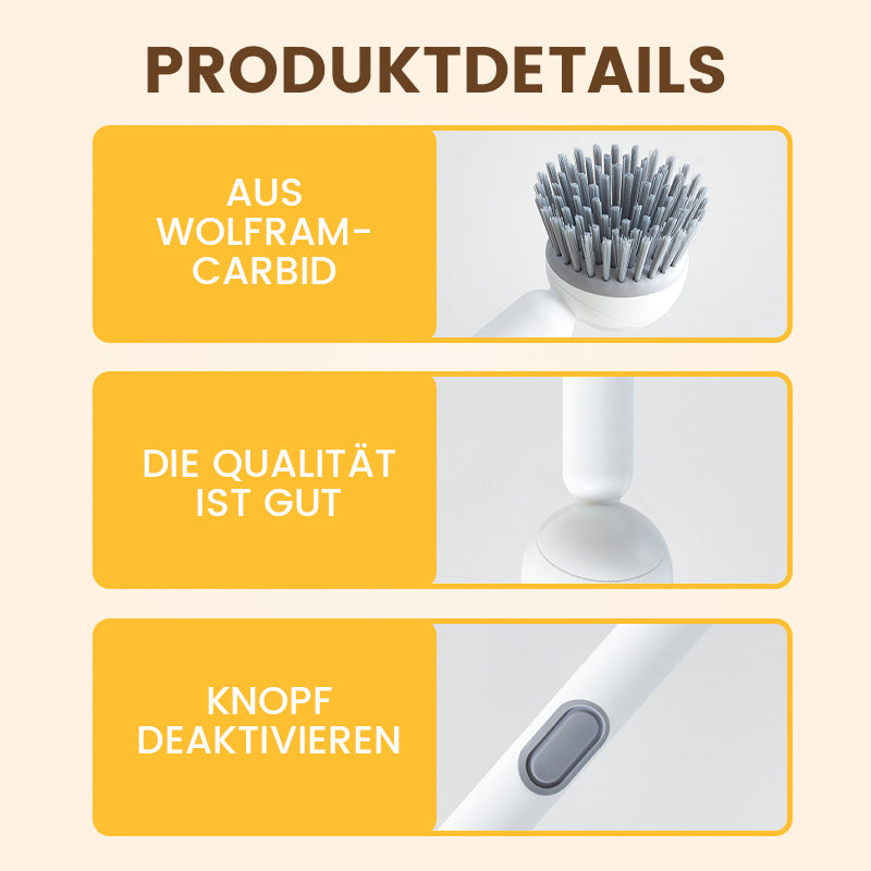 Brosse de nettoyage rotative à long manche pour vaisselle et casseroles