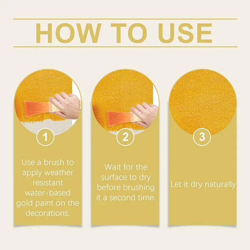 Peinture dorée résistante aux intempéries à base d'eau