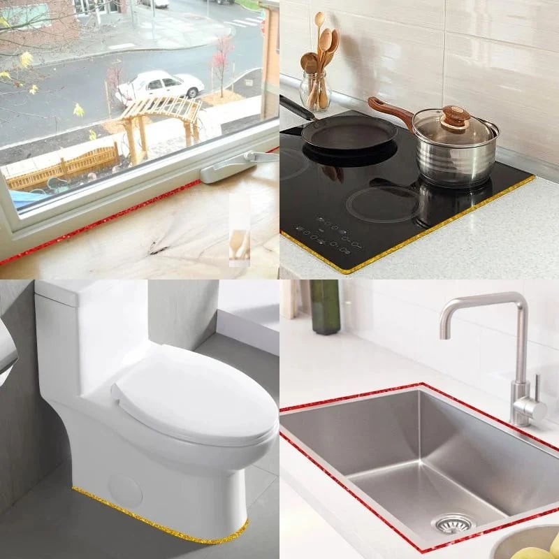 Bande de calfeutrage autocollante imperméable et anti-moisissure pour joints de carrelage - Fini les joints sales ! Bricolage facile, étanchéité durable pour carreaux, éviers et baignoires