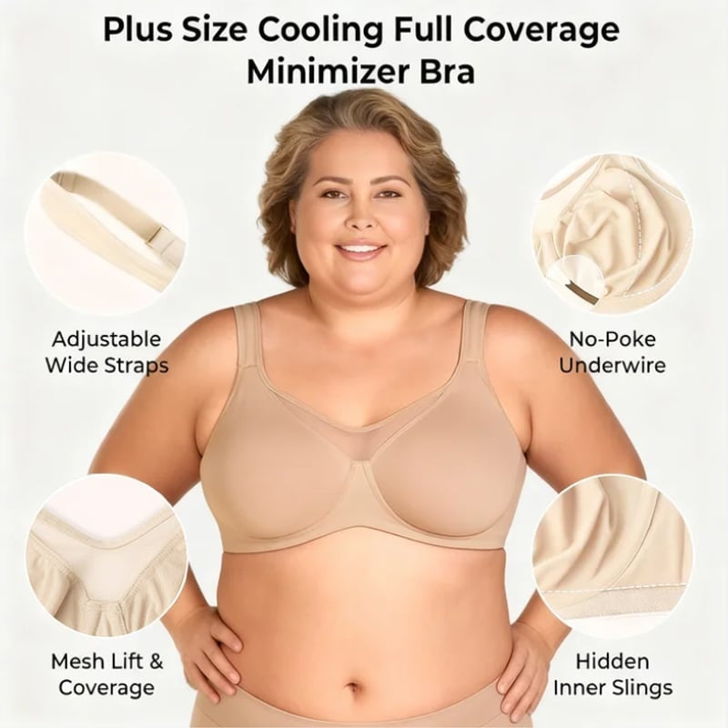 Soutien-gorge grande taille élégant et transparent à couvrance totale pour femme